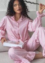 Pink Gingham Tie-Front Lounge Set