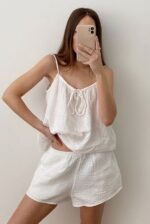 Effortless White Linen Romper