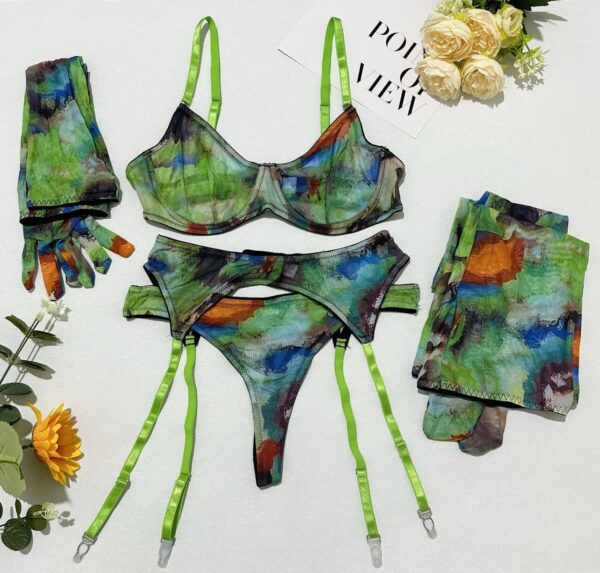 Leopard Print Seduction Lingerie with Long Gloves