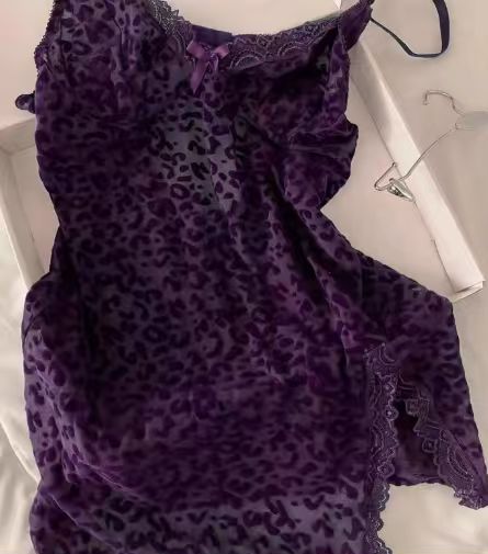 Pink Leopard Lace Babydoll Lingerie