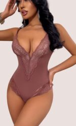Ethereal Allure Lace Trimmed Shapewear Bodysuit