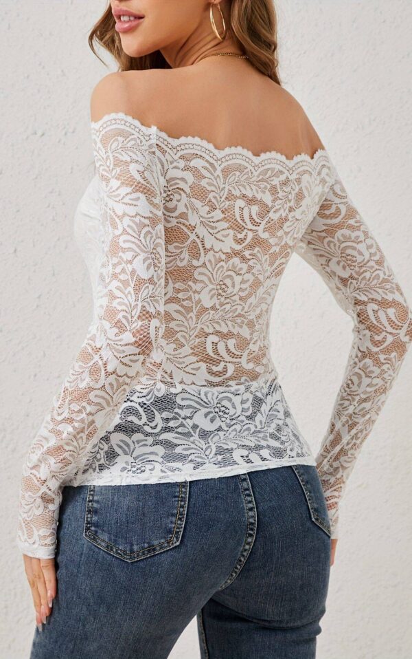 Burgundy Off-Shoulder Lace Bodysuit