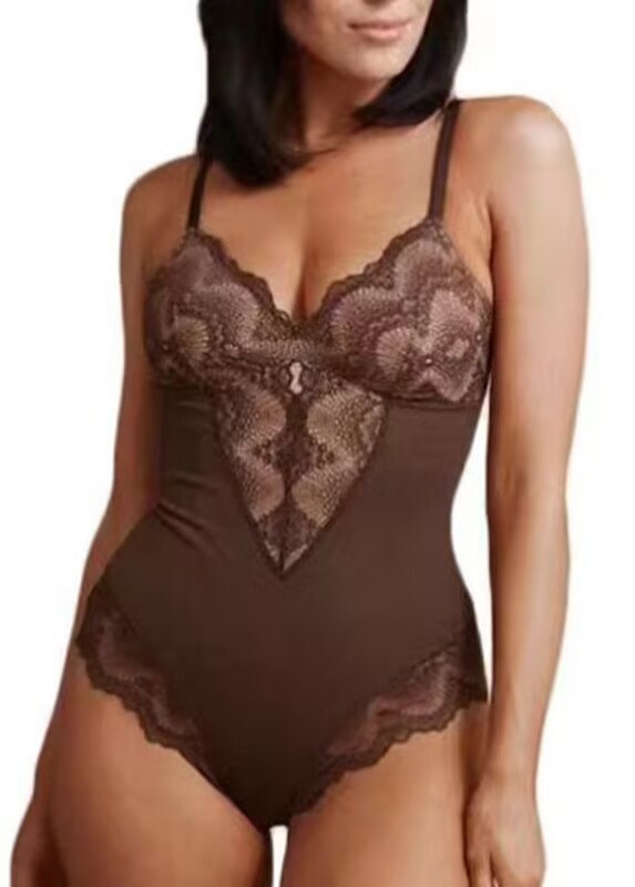 Ethereal Allure Lace Trimmed Shapewear Bodysuit