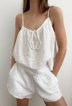 Effortless White Linen Romper