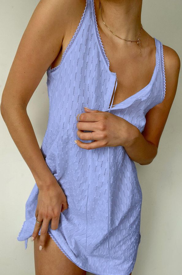 Textured Cotton Night Dress