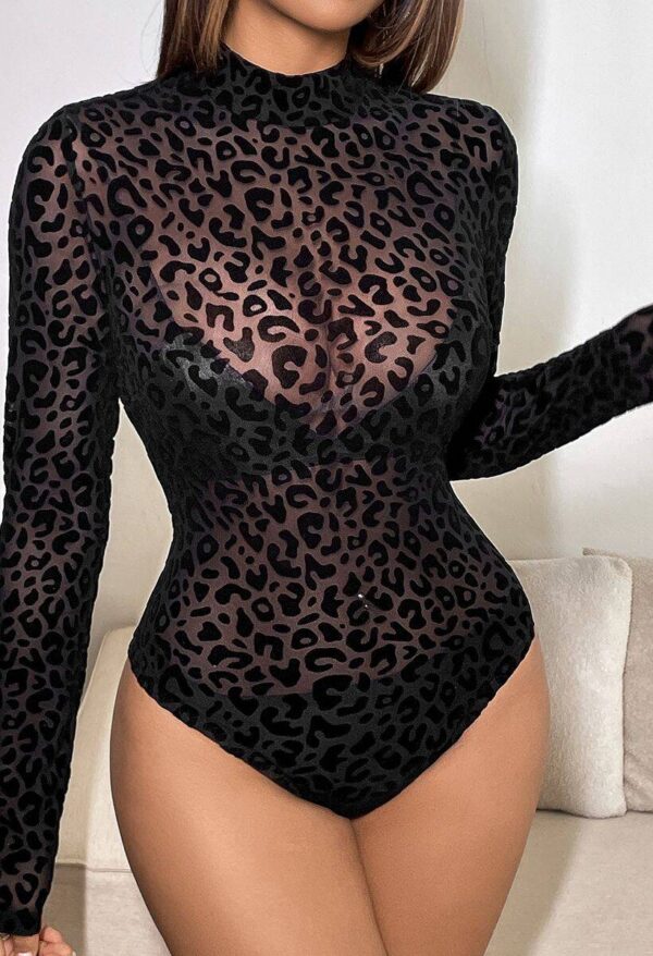Midnight Leopard Sheer Bodysuit