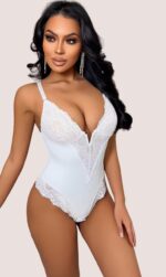 Ethereal Allure Lace Trimmed Shapewear Bodysuit