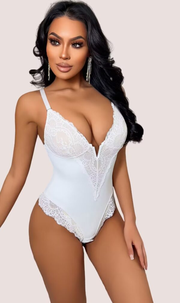 Ethereal Allure Lace Trimmed Shapewear Bodysuit